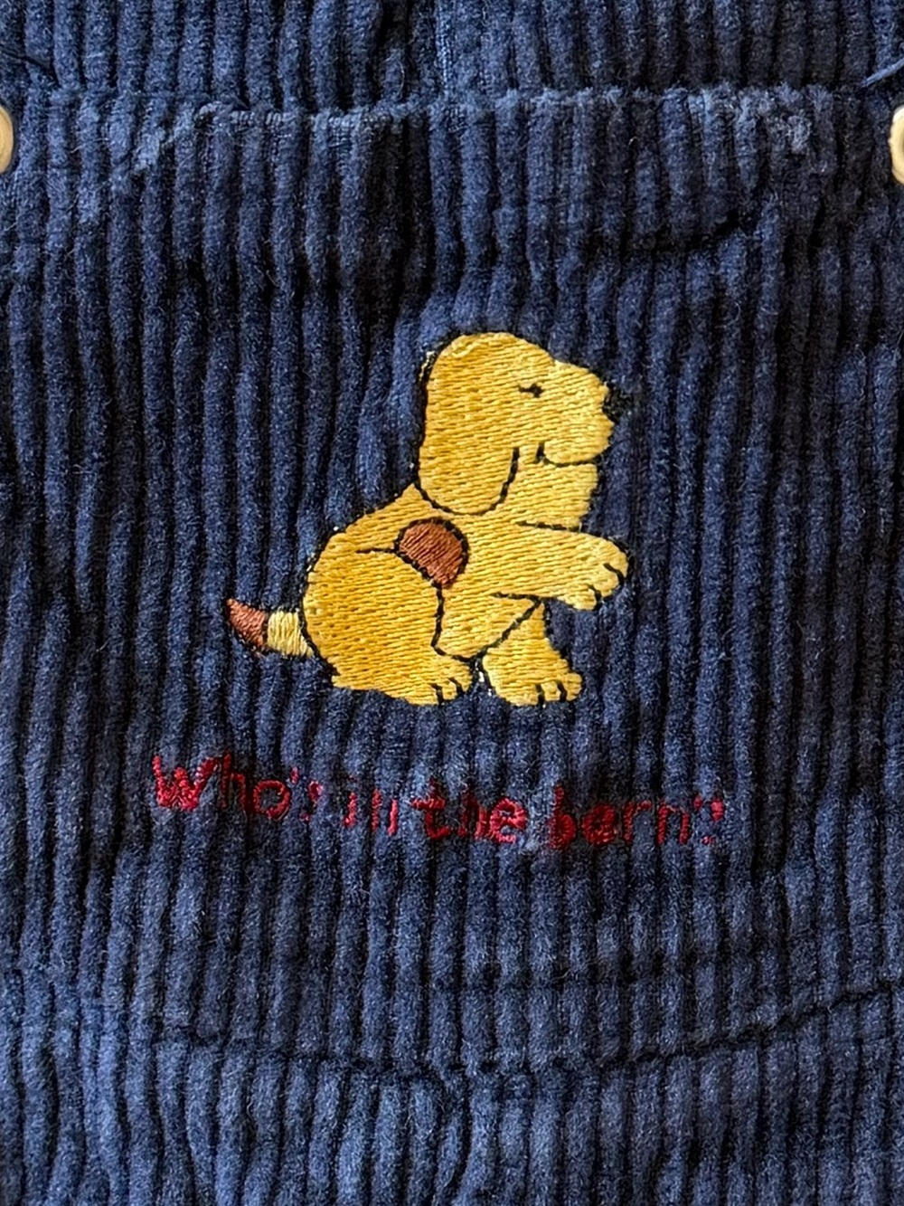Vintage 2001 Spot Navy Corduroy Farm Overalls 12M Dog Barn - Picture 7 of 8